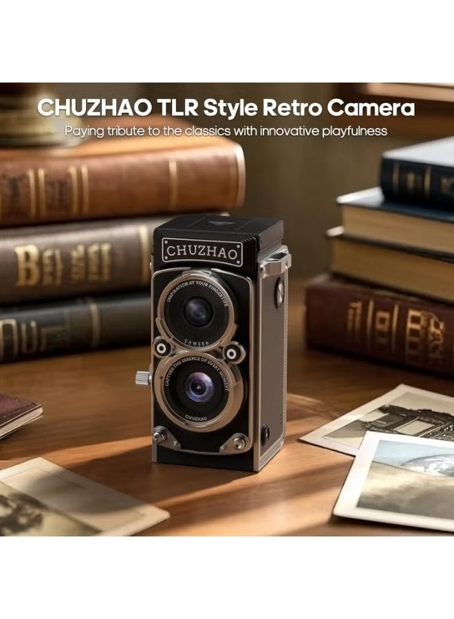 ZONBON CHUZHAO Mini Retro Digital Camera - Vintage TLR Style Compact SLR Digital Camera with Autofocus, 16GB SD Card for Beginners, Teens, Kids and Adults - Image 2